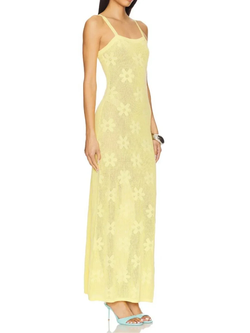 Beach Riot Butter Blossom Conrad Sheer Cover-Up Maxi Dress Medium 8344 - Picture 2 of 11